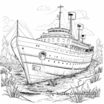 Hidden Treasures Sunken Ship Coloring Pages 1