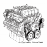 High-Detailed Car Engine Coloring Pages for Adults 1