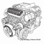 High-Detailed Car Engine Coloring Pages for Adults 2