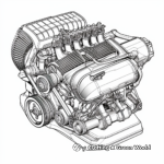 High-Detailed Car Engine Coloring Pages for Adults 3