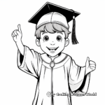 High School Graduation Cap and Gown Coloring Page 4