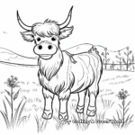 Highland Cow in Different Seasons Coloring Pages 1