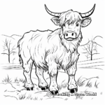 Highland Cow in Different Seasons Coloring Pages 2