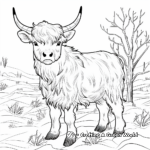 Highland Cow in Different Seasons Coloring Pages 3