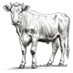 Highly Detailed Brahman Cow Coloring Pages for Adults 2