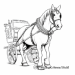 Historic Clydesdale Horse Cart Coloring Pages 1