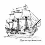 Historic Mayflower Ship Coloring Pages 1