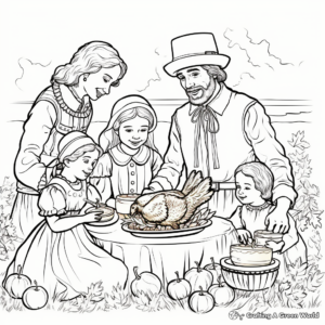 Historical First Thanksgiving Coloring Pages 1