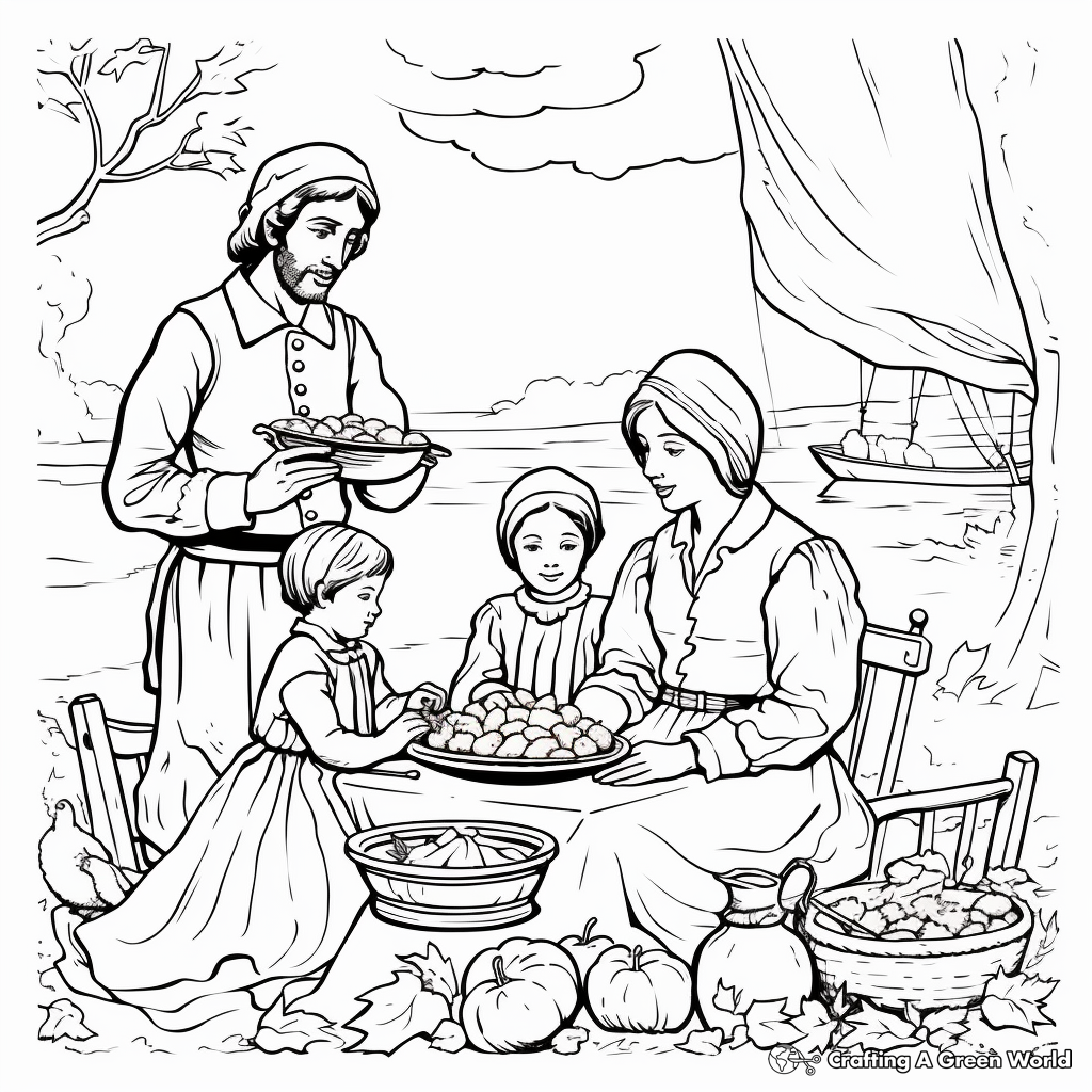 Historical First Thanksgiving Coloring Pages 2