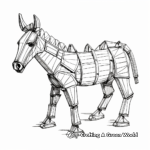 Historical Wooden Toy Donkey Coloring Pages 1