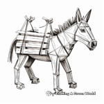 Historical Wooden Toy Donkey Coloring Pages 2