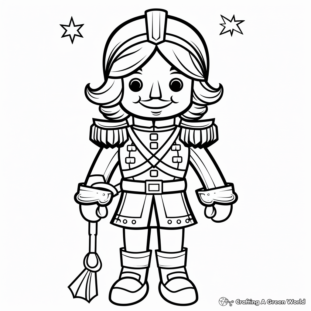 Holiday-Themed Nutcracker Coloring Pages 1