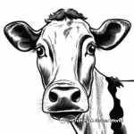 Holstein Cow Face Coloring Pages 1