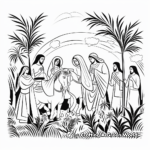 Holy Week Events Coloring Pages: Palm Sunday to Easter 1
