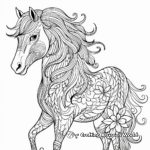 Horse Spirit Animal Coloring Sheets with Nature Backdrop 1