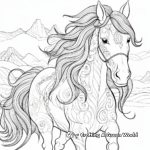 Horse Spirit Animal Coloring Sheets with Nature Backdrop 2