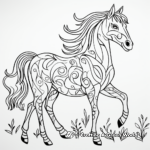 Horse Spirit Animal Coloring Sheets with Nature Backdrop 3