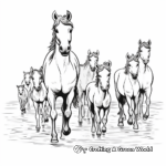 Horses and their Foals: Herd Coloring Pages 2
