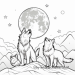 Howling Wolf at the Moon Coloring Sheets 3