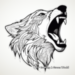 Howling Wolf Head Coloring Pages 1