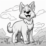 Howling Wolf Pup Coloring Pages 1