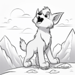 Howling Wolf Pup Coloring Pages 3