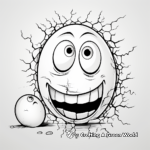 Humorous Cracked Egg with Funny Face Coloring Pages 1