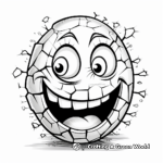 Humorous Cracked Egg with Funny Face Coloring Pages 3