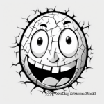 Humorous Cracked Egg with Funny Face Coloring Pages 4