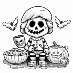 Humorous Skeleton Trick or Treat Coloring Pages 3