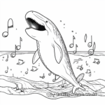 Humpback Whale Song: Musical Notes Background Coloring Pages 1