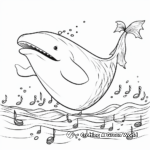 Humpback Whale Song: Musical Notes Background Coloring Pages 3