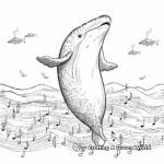Humpback Whale Song: Musical Notes Background Coloring Pages 4