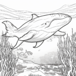 Humpback Whale with Coral Reef Background Coloring Pages 2