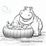 Hungry Hippo Eats Watermelon Coloring Pages 3