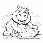 Hungry Hippo Eats Watermelon Coloring Pages 4