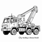 Hydraulic Crane Truck Coloring Pages for Kids 1