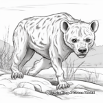 Hyena Hunting Scene for Advanced Coloring 1
