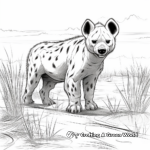 Hyenas in the Savanna: Nature-Scene Coloring Pages 3