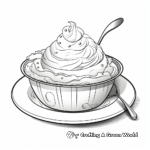 Ice Cream in a Bowl with a Spoon Coloring Pages 1