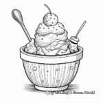 Ice Cream in a Bowl with a Spoon Coloring Pages 3