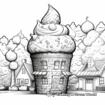 Ice Cream in the Waffle Cone: Detail-Scene Coloring Pages 1