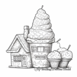 Ice Cream in the Waffle Cone: Detail-Scene Coloring Pages 3