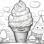Ice Cream in the Waffle Cone: Detail-Scene Coloring Pages 4