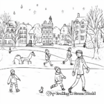 Ice Skating Winter Activities Coloring Pages 1