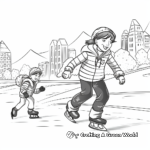 Ice Skating Winter Activities Coloring Pages 3