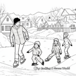 Ice Skating Winter Activities Coloring Pages 4