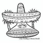 Iconic Mexican Sombrero and Maracas Coloring Pages 1