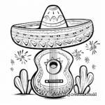 Iconic Mexican Sombrero and Maracas Coloring Pages 2