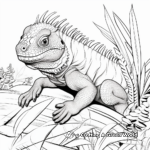 Iguana in the Jungle Coloring Pages 2
